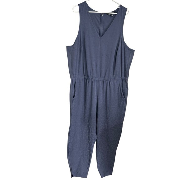 Athleta Womens‎ Size 22 Jumpsuit Brooklyn Textured Medieval Violet Leopard Print - Picture 1 of 13